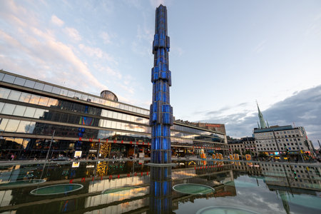 Stockholm, Sweden - Aug 4, 2024: Central Sergel's Square (Sergels Torg) in Stockholm city centre,の写真素材