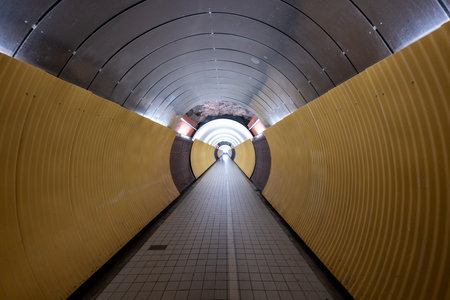 The Brunkebergs Tunnel that was made to help people crossing the Brunkeberg in Stockholm, Swedenの写真素材