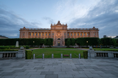 Riksdag - building of the Swedish parliament in Stockholm, Sweden.の写真素材