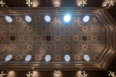Porto, Portugal - Aug 9, 2024: The Stock Exchange Palace (Palacio da Bolsa) in the Arab Room. The...