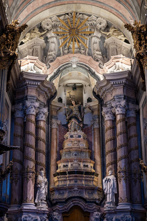 Porto, Portugal - Aug 10, 2024: Magnificent baroque church of dos clerigos in the old town of Porto (Oporto), Portugal.の写真素材
