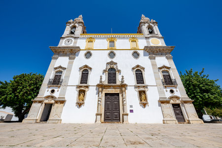 Carmelite church Igreja do Carmo at Faro in Portugal, Europe. Igreja da Ordem Terceira de Nossa Senhora do Monte do Carmoの写真素材