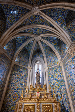 Faro, Portugal - Aug 24, 2024: Interior of Faro Cathedral, Se Catedral in Faro, Algarve in Portugal....