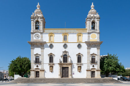 Carmelite church Igreja do Carmo at Faro in Portugal, Europe. Igreja da Ordem Terceira de Nossa Senhora do Monte do Carmoの写真素材