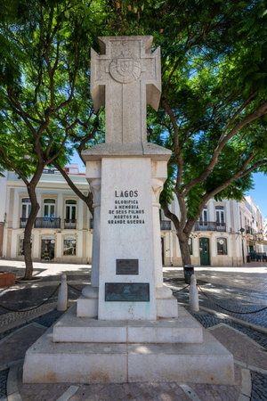 A war memorial located in the town of Lagos in Portugal, dedicated to the Portuguese troops who died as part of the colonial front during the First World War.の写真素材