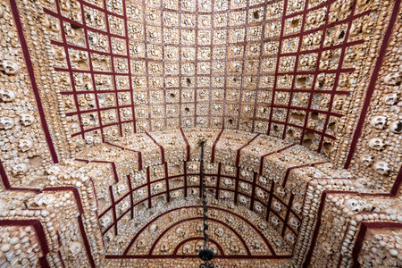 "Igreja do Carmo" famous bone chapel detail in Faro, Algarve. Portugalの写真素材