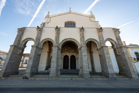 St Francis Church or igreja de Sao Francisco in the old Town of the city Evora in Alentejo in Portugal.の写真素材