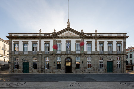 The Town Hall of Angra do Heroismo, located in Terceira, Azores, Portugal, is a historic municipal building that serves as the administrative center of the city.の写真素材