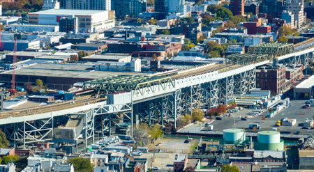 Ninth Street Bridge at the Smith and 9th Street Subway station in the Gowanus neighborhood of...