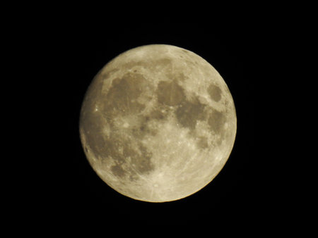 Waxing gibbous moon over Old Bridge, New Jersey. The lit part of the moon increases until it gets to the full moon stage. -06の写真素材