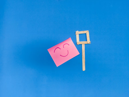 An illustration of a little kid playing happily.の写真素材