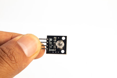 A hand held RGB LED module. This module is used for electronics hobbyists for DIY materials.