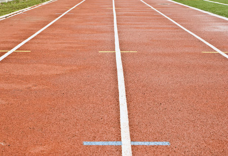 On start! Racetrack in stadium