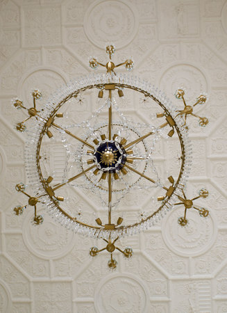  Luster in mirror foyer of Petrozavodsk Musical Theatre. The bottom view
の写真素材