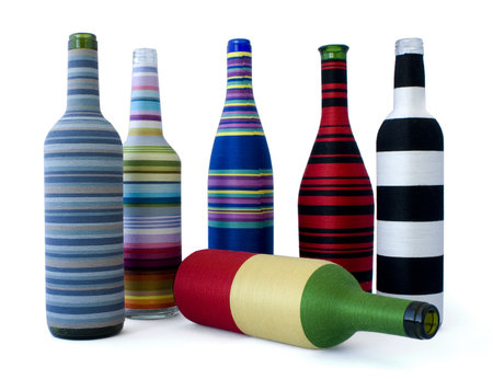 Decorative bottles on a white backgroundの写真素材