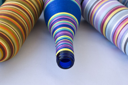 Decorative bottles on a white backgroundの写真素材