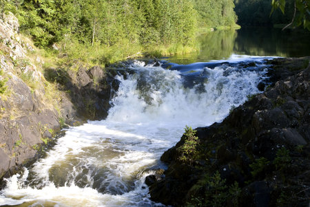 Karelia, Northern Rusiia, falls Kivatchの写真素材