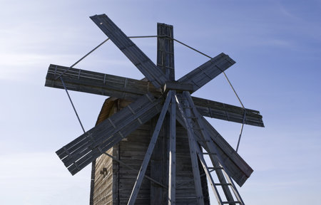 Kizhi, Russia. Windmill (1928). A village building traditional for the Russian North.の写真素材