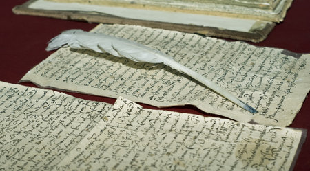 Documents of old russian right. Samples of the old russian right documents with writing-materialsの写真素材