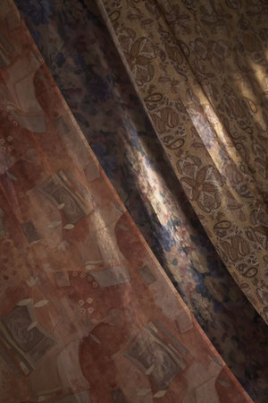 Close-up abstract picture of the elegant curtainsの写真素材