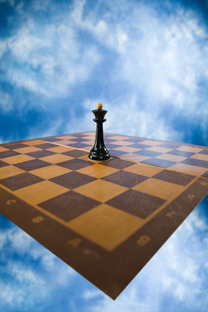 Picture of the chessmen on a chessboardの写真素材