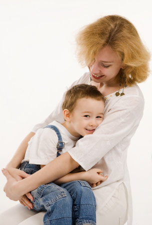 Mother and her little son play together

の写真素材