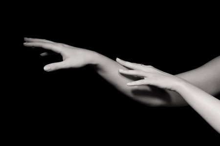 The closeup image of a female handsの写真素材