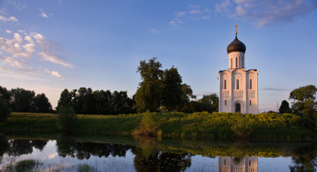 Church of the Intercession on the Nerl (Vladimir region of Russia)の写真素材