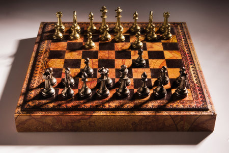 Picture of the chessmen on a chessboard