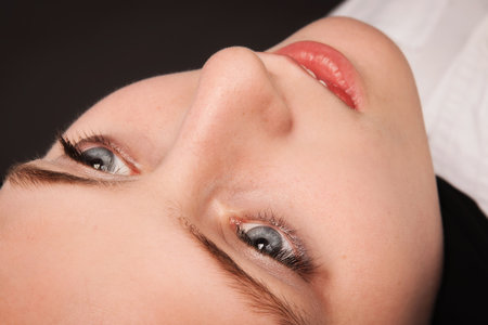 Close-up picture of the lifeless girl の写真素材