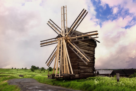 Old Wooden Windmill. Kizhi Island, Russia