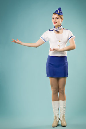 Portrait of beautiful stewardessの写真素材