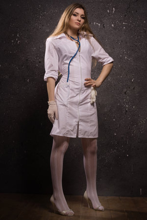 Portrait of the pretty young nurseの写真素材