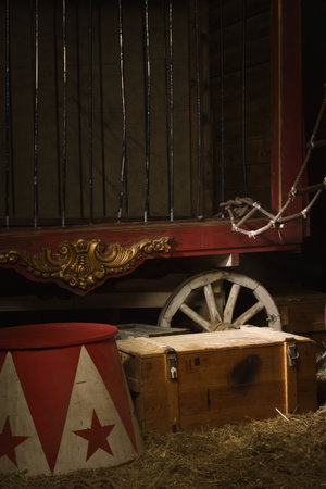 Circus backstage in retro styleの写真素材