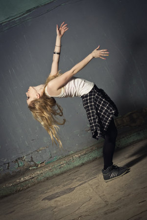 Active female enjoying aerobics  fitnessの写真素材