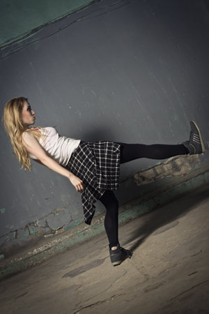 Active female enjoying aerobics  fitnessの写真素材