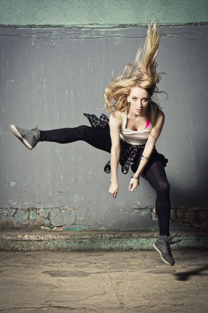 Active female enjoying aerobics zumba fitness