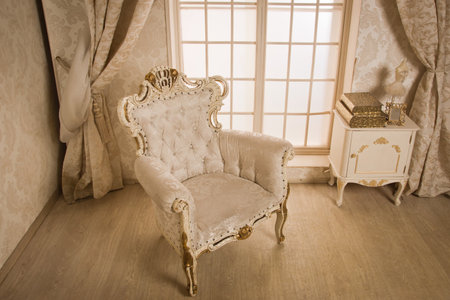 Antique chair at interior of a vintage style roomの写真素材
