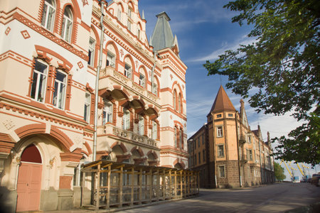 Vyborg, castle, medieval streets of the city. Europe, Russiaのeditorial素材