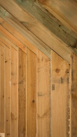 Construction of the roof of the house. Frame elementsの写真素材