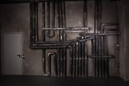 Thriller concept. Interior of the dark basement.の写真素材