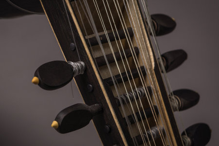 Lute of the 17th century. Close-up detailsの写真素材