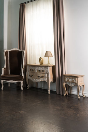 Boudoir. Luxurious interior in the vintage style.の写真素材