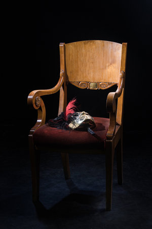 Armchair on a stage. Interior of a theater hallの写真素材