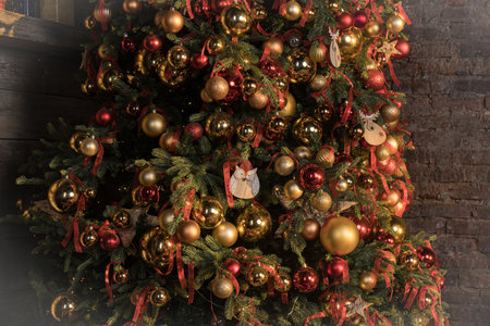 New Year tree with christmas balls. Christmas conceptの写真素材