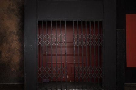 Old elevator in an office building in retro styleの写真素材