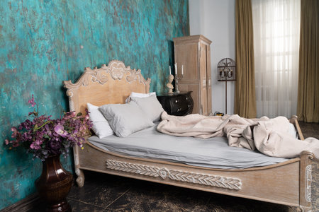 Boudoir. Luxurious interior in the vintage style.の写真素材