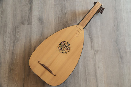 Musical still life with renaissance luteの写真素材