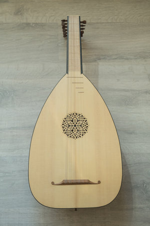 Musical still life with renaissance luteの写真素材