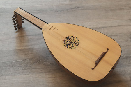 Musical still life with renaissance luteの写真素材